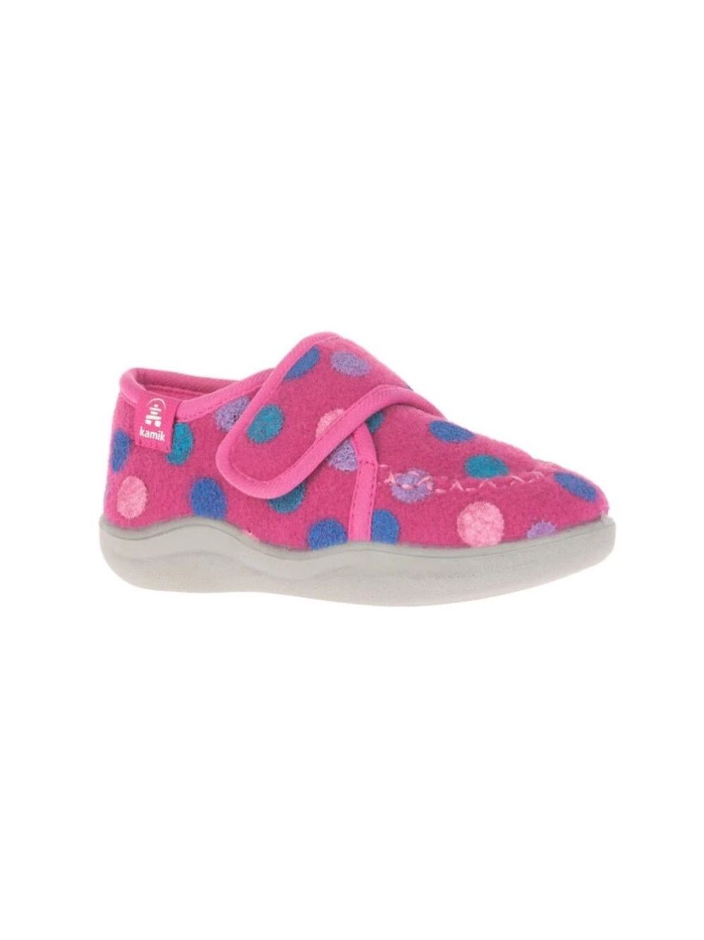 Size 12 kids Kamik Kids' Fuchsia Slippers with Colorful Dots